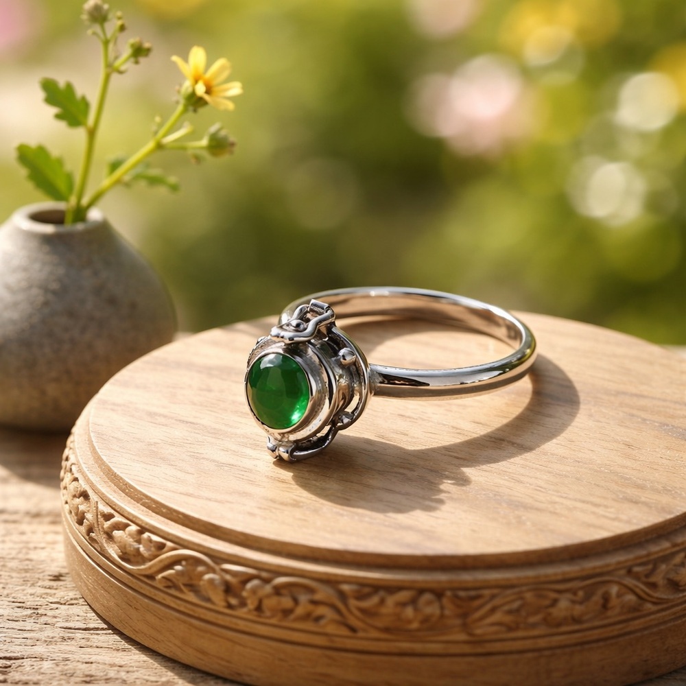 Emerald Poison Ring